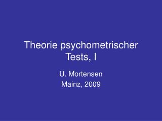 theorie psychometrischer tests i