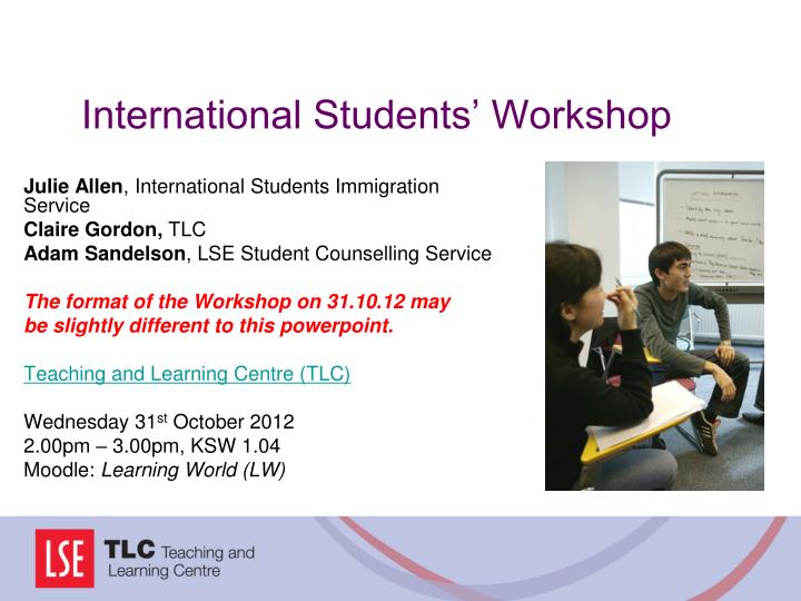 international students workshop