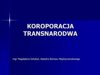 koroporacja transnarodwa