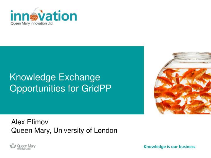 knowledge exchange opportunities for gridpp