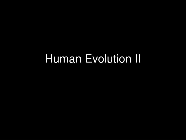 human evolution ii