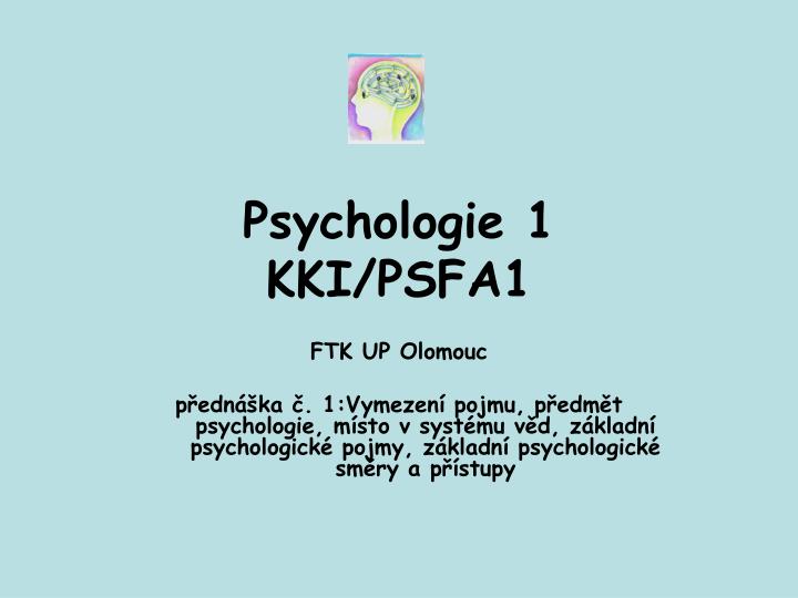 psychologie 1 kki psfa1