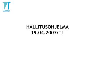 hallitusohjelma 19 04 2007 tl