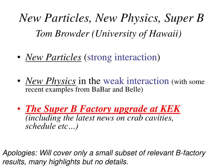 new particles new physics super b