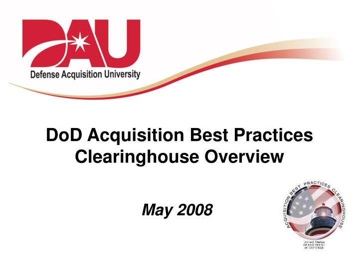 dod acquisition best practices clearinghouse overview