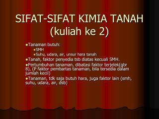 sifat sifat kimia tanah kuliah ke 2