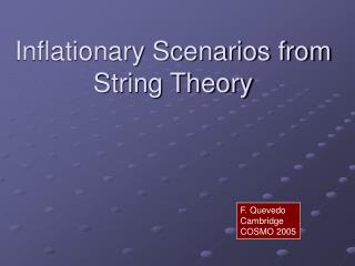 Inflationary Scenarios from String Theory