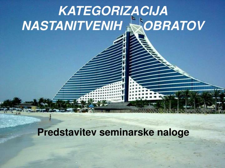 kategorizacija nastanitvenih obratov