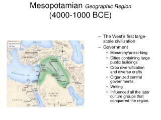 Mesopotamian Geographic Region (4000-1000 BCE)