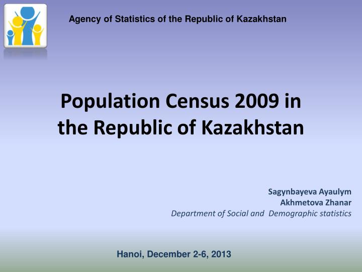 population census 2009 in the republic of kazakhstan