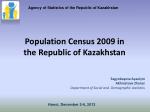 Population Census 2009 in the Republic of Kazakhstan
