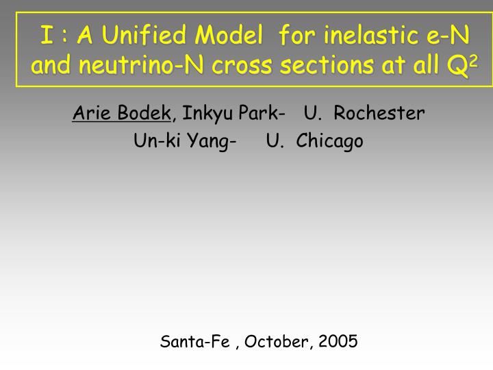 i a unified model for inelastic e n and neutrino n cross sections at all q 2