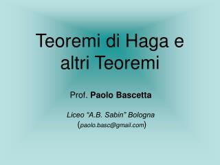 teoremi di haga e altri teoremi