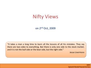 Nifty Views on 2 nd Oct, 2009