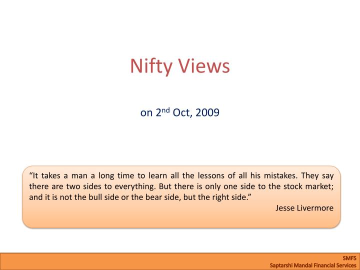 nifty views on 2 nd oct 2009