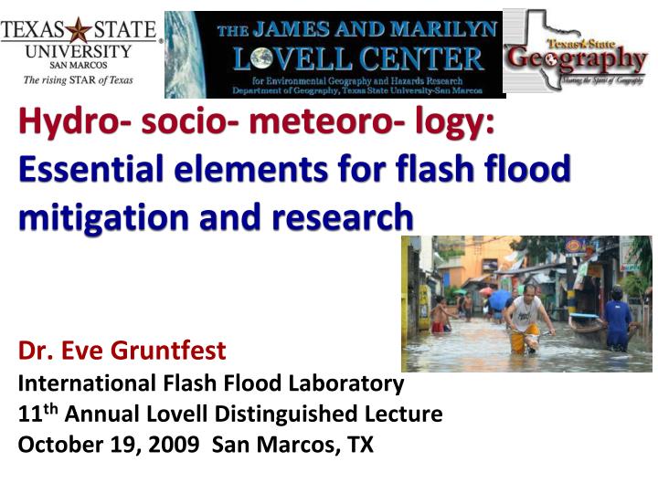 hydro socio meteoro logy essential elements for flash flood mitigation and research