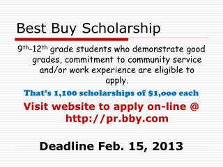 Best Buy Scholarship