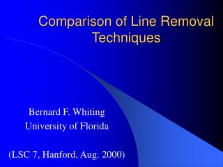 Comparison of Line Removal Techniques