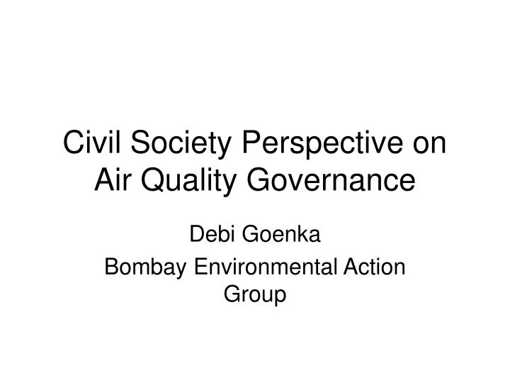 civil society perspective on air quality governance