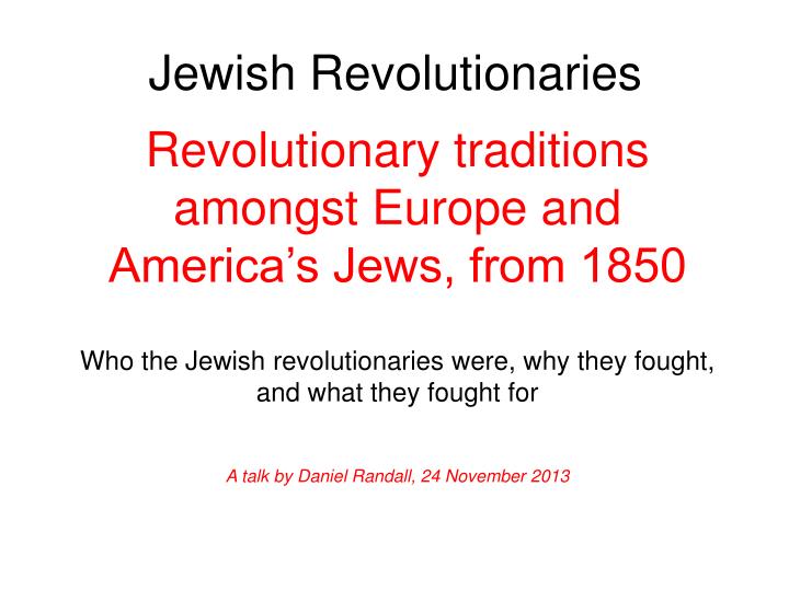 jewish revolutionaries