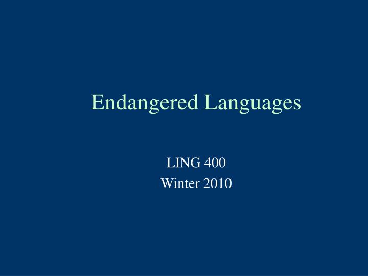endangered languages