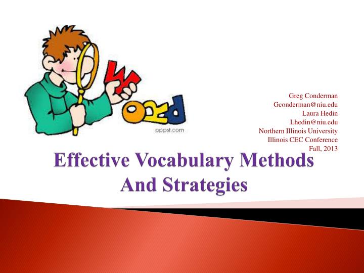 effective vocabulary methods and strategies