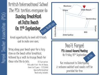 British International School The PTA invites everyone to Sunday Breakfast at Dalia Beach