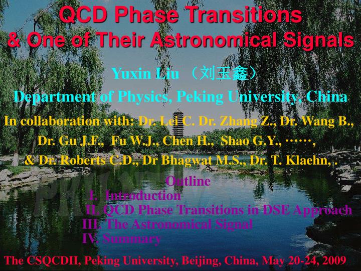 qcd phase transitions one of their astronomical signals