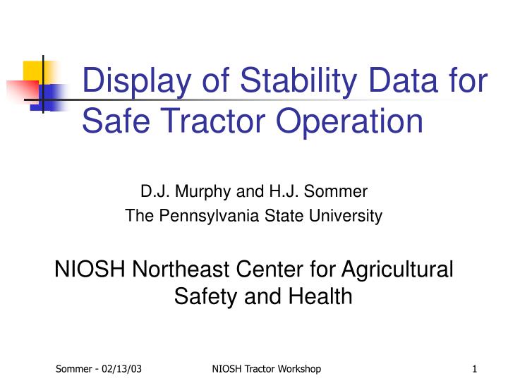 display of stability data for safe tractor operation