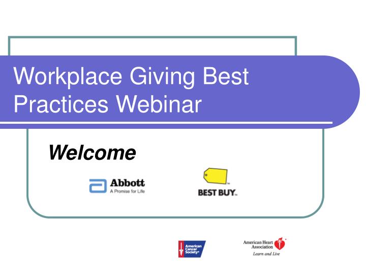 workplace giving best practices webinar