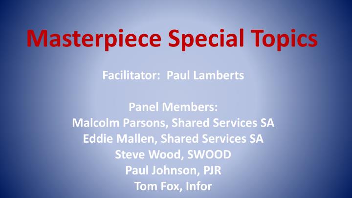 masterpiece special topics