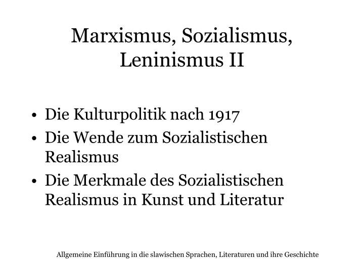 marxismus sozialismus leninismus ii
