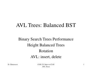 AVL Trees: Balanced BST
