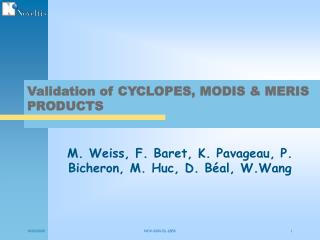 Validation of CYCLOPES, MODIS &amp; MERIS PRODUCTS