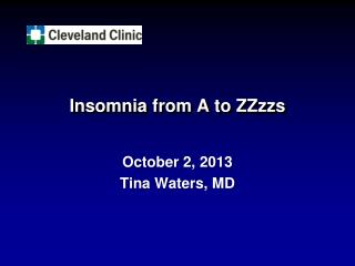 Insomnia from A to ZZzzs