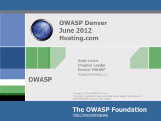 OWASP Denver June 2012 Hosting