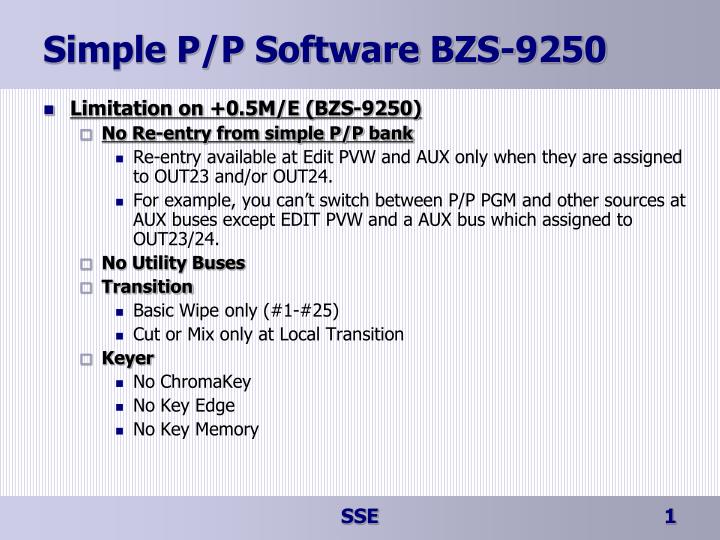 simple p p software bzs 9250