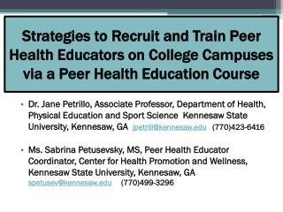 Peer Health Educators
