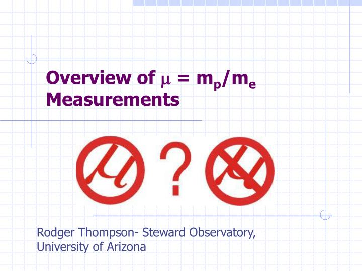 overview of m m p m e measurements