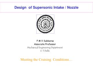 Design of Supersonic Intake / Nozzle