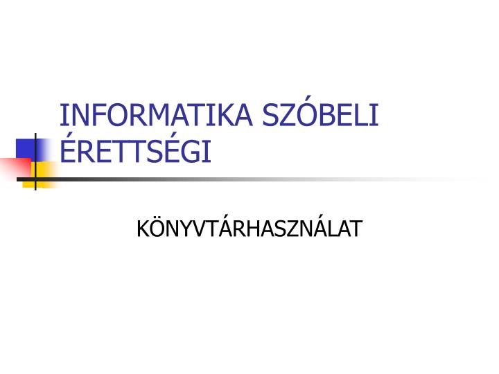 informatika sz beli retts gi