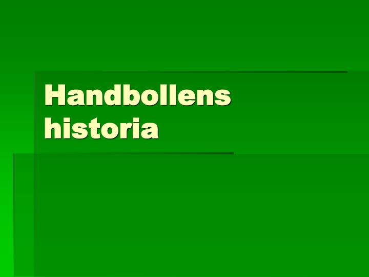 handbollens historia