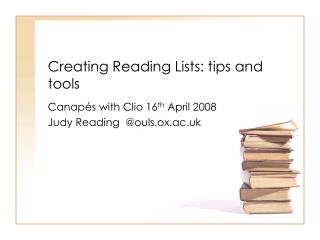 Creating Reading Lists: tips and tools