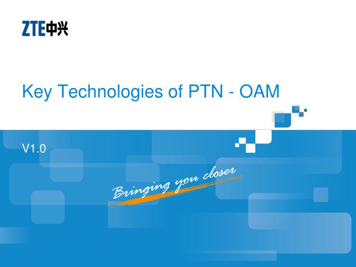 key technologies of ptn oam