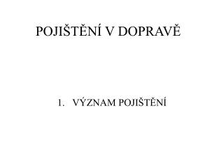 poji t n v doprav