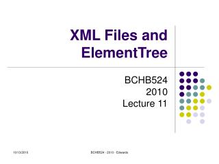 XML Files and ElementTree