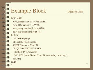 Example Block 			 (OneBlock.old)
