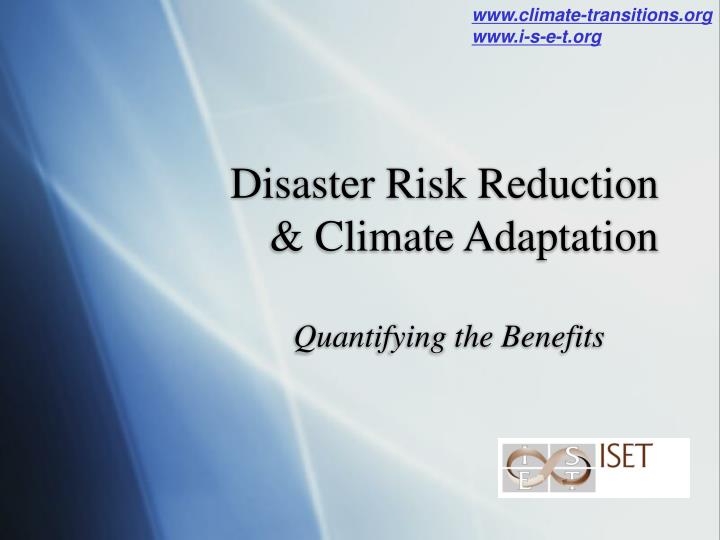 disaster risk reduction climate adaptation