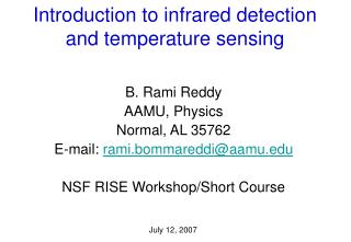 Introduction to infrared detection and temperature sensing