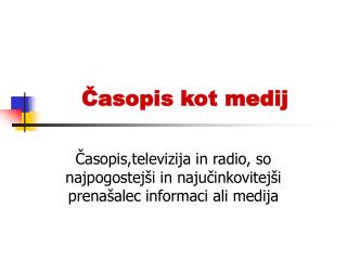 asopis kot medij